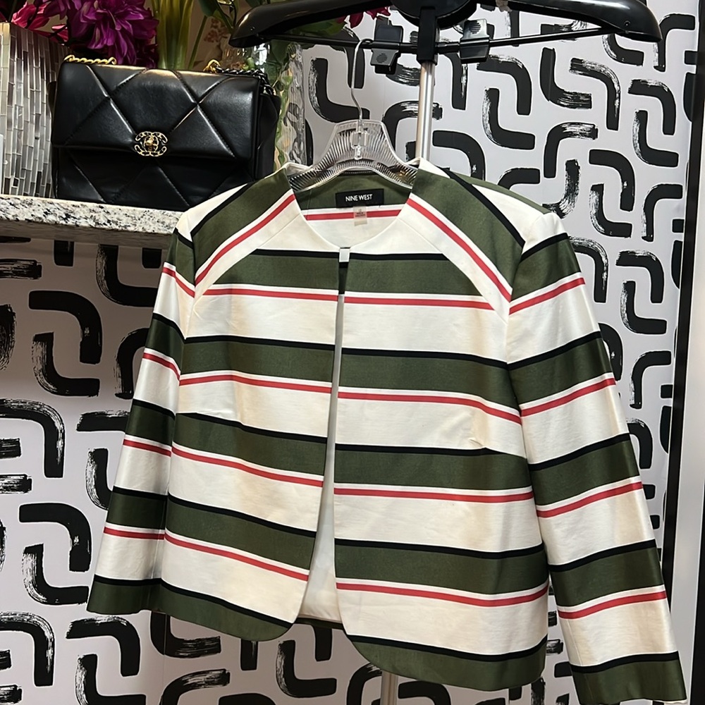 Nine West Women's Multicolor Striped Blazer